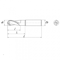 2 Flute Carbide Ball End Mill