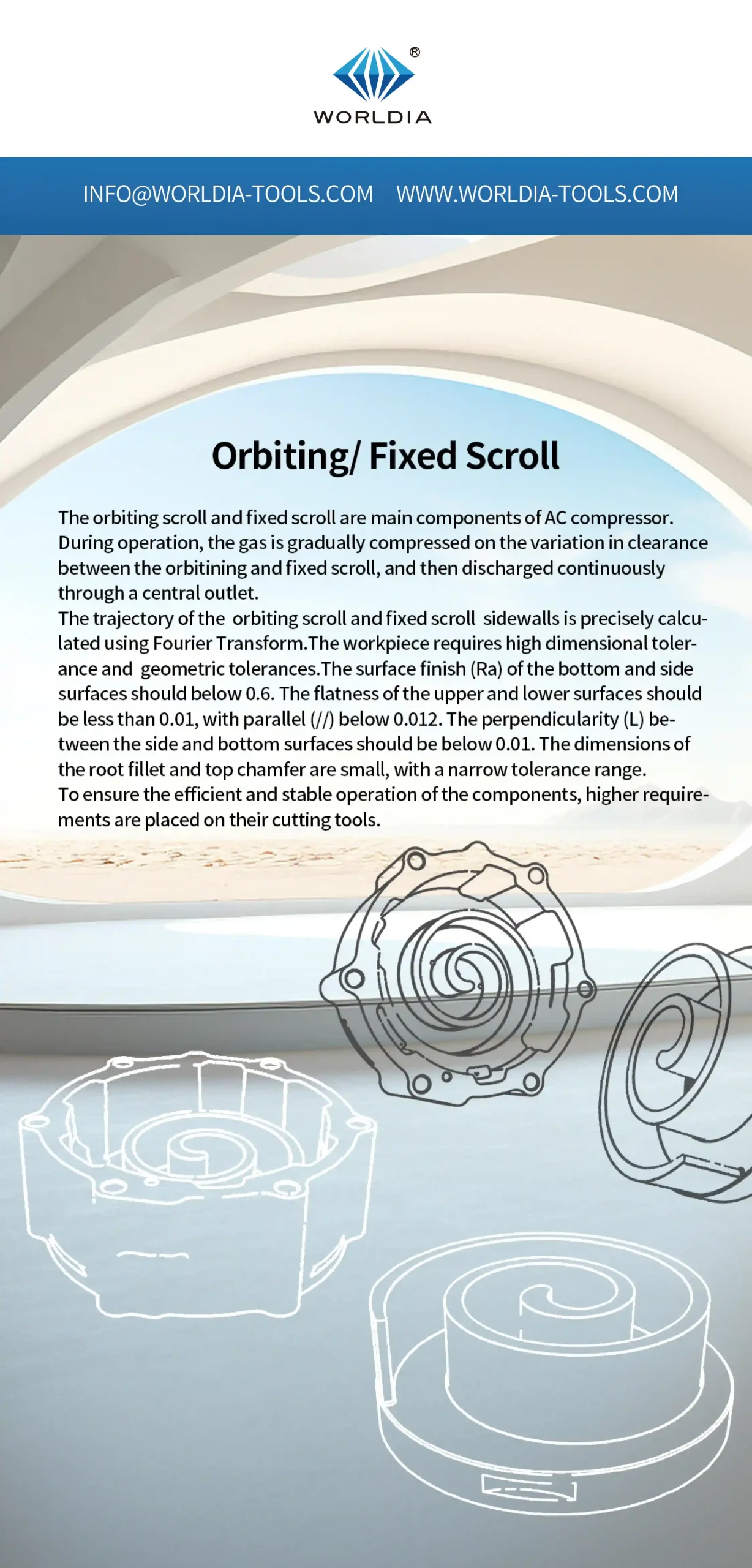 PCBN milling cutter for finishing orbiting fixed Scroll！3