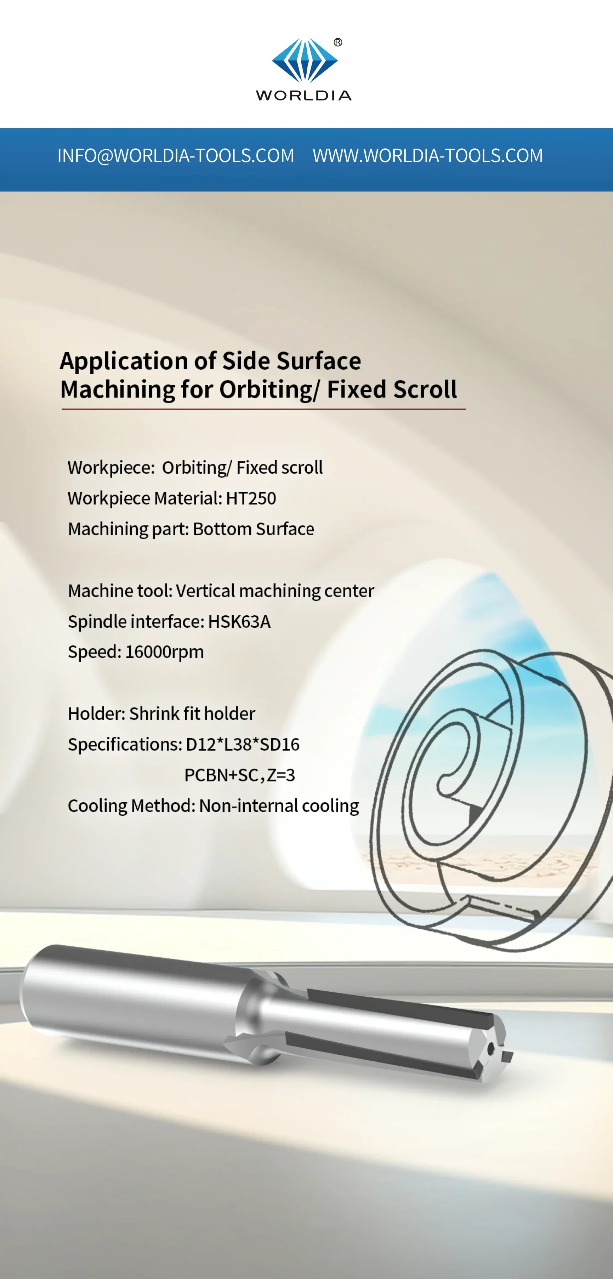 PCBN milling cutter for finishing orbiting fixed Scroll！7