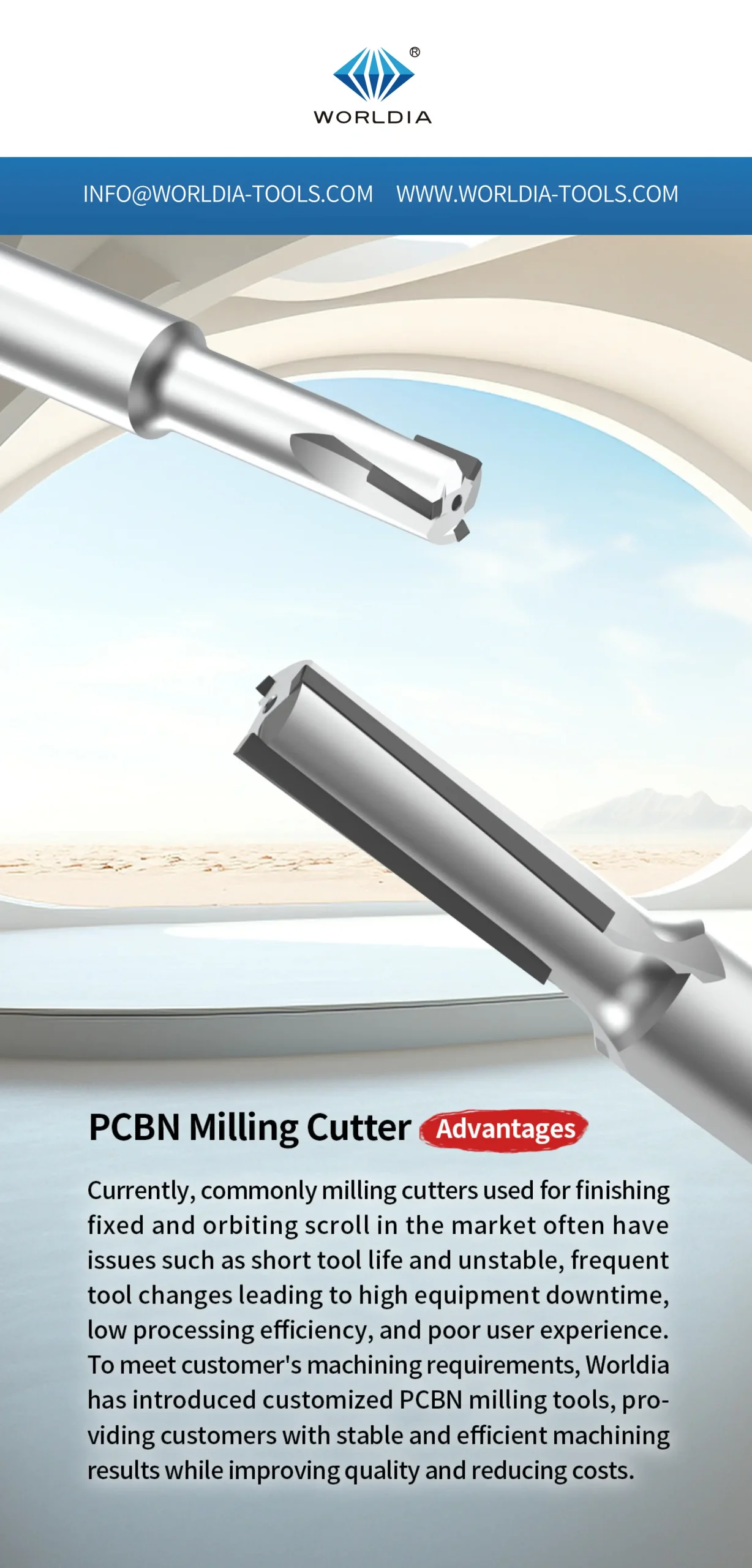 PCBN milling cutter for finishing orbiting fixed Scroll！4